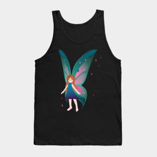 Fairy with Aqua and Pink Wings Tank Top